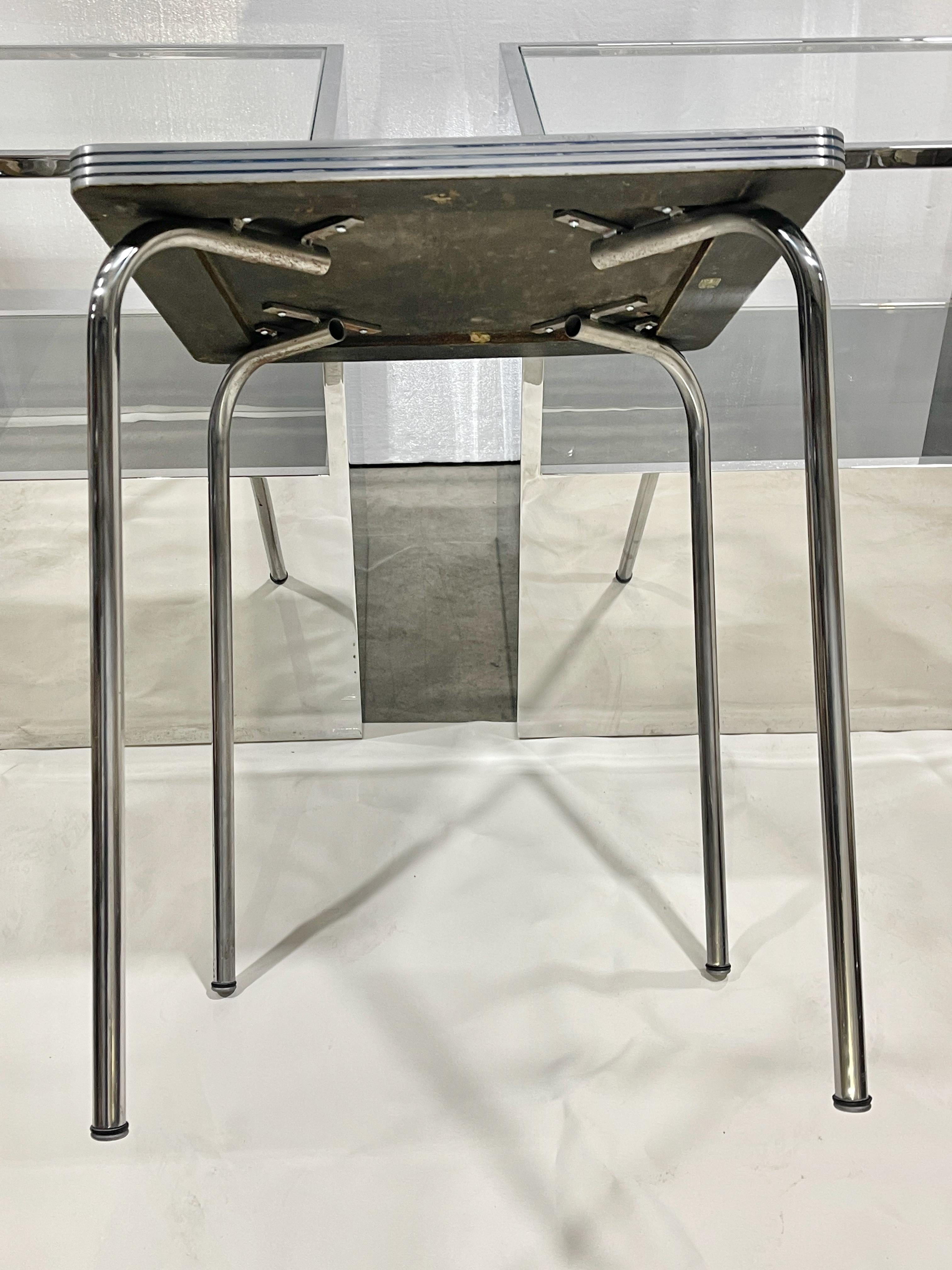 Chrome Helene Curtis Art Deco Square Table For Sale