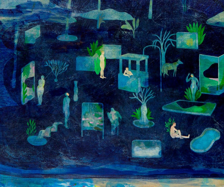 An era without rules Hélène Duclos 21st Century painting landscape art blue sky For Sale 2