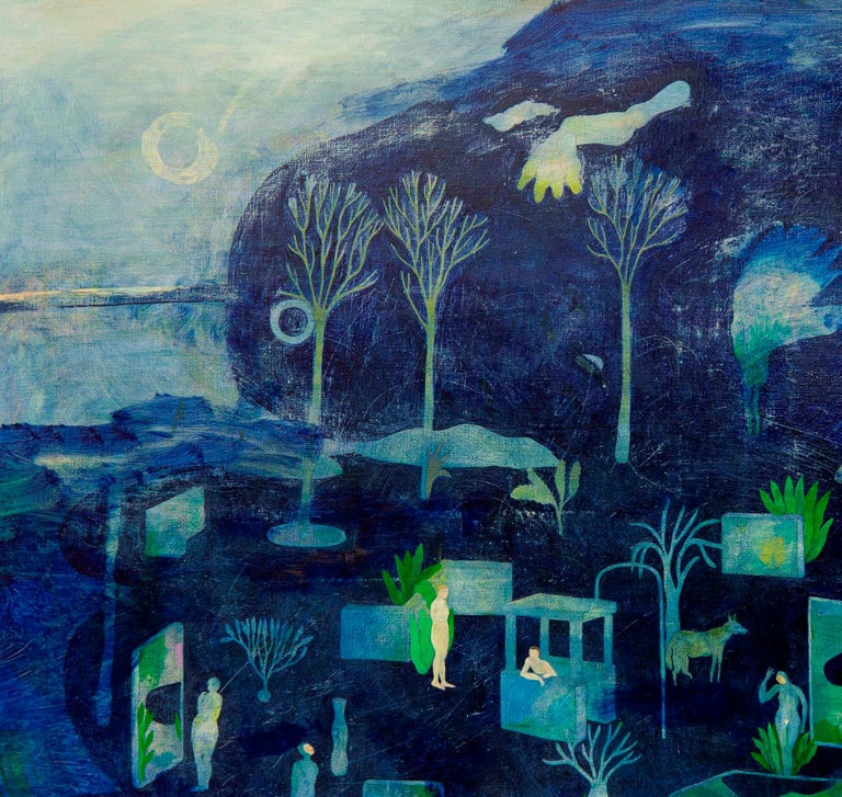 An era without rules Hélène Duclos 21st Century painting landscape art blue sky For Sale 3