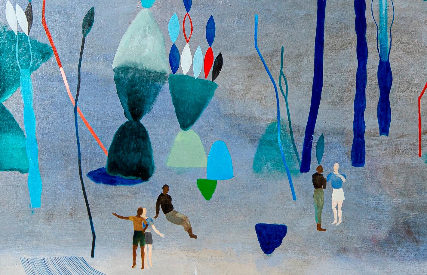 Nicht zurückziehen Sie unsere Schritte #1 - Hlne Duclos, 21. Jahrhundert, Zeitgenössisches Kunstblau im Angebot 1
