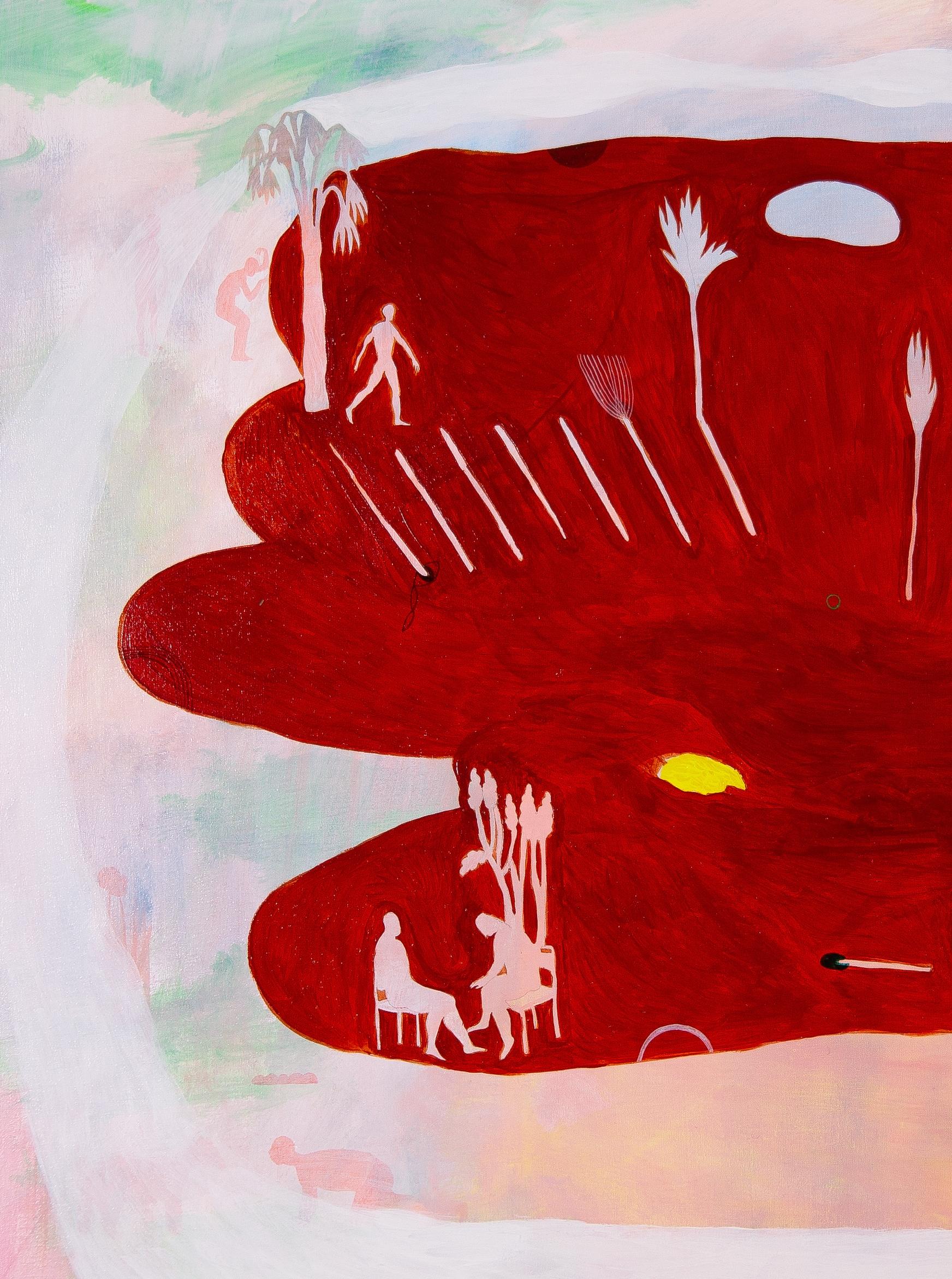 Mira las cosas desde lejos #2 Hélène Duclos Siglo XXI Arte contemporáneo rojo en venta 1