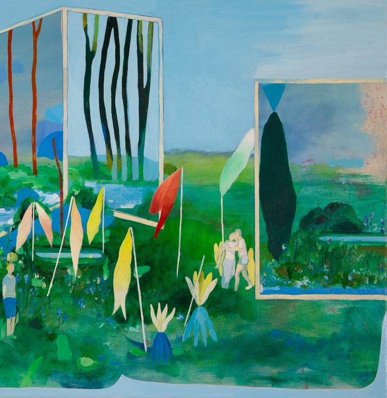 Multiple worlds #2 Hélène Duclos Contemporary painting landscape art nature blue 1