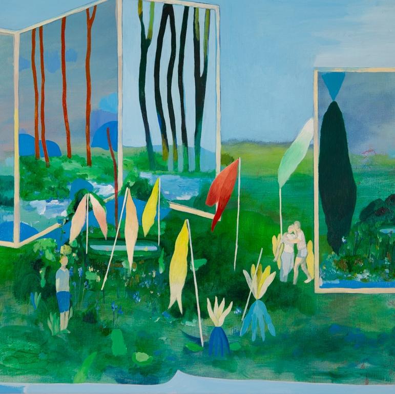 Multiple worlds #2 Hélène Duclos Contemporary painting landscape art nature blue 2