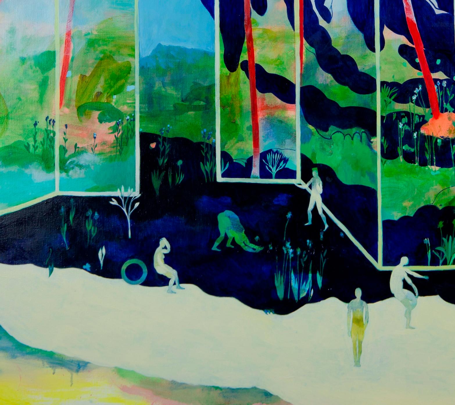 Nestings #1 Hélène Duclos 21st Century painting landscape contemporary art blue  For Sale 1