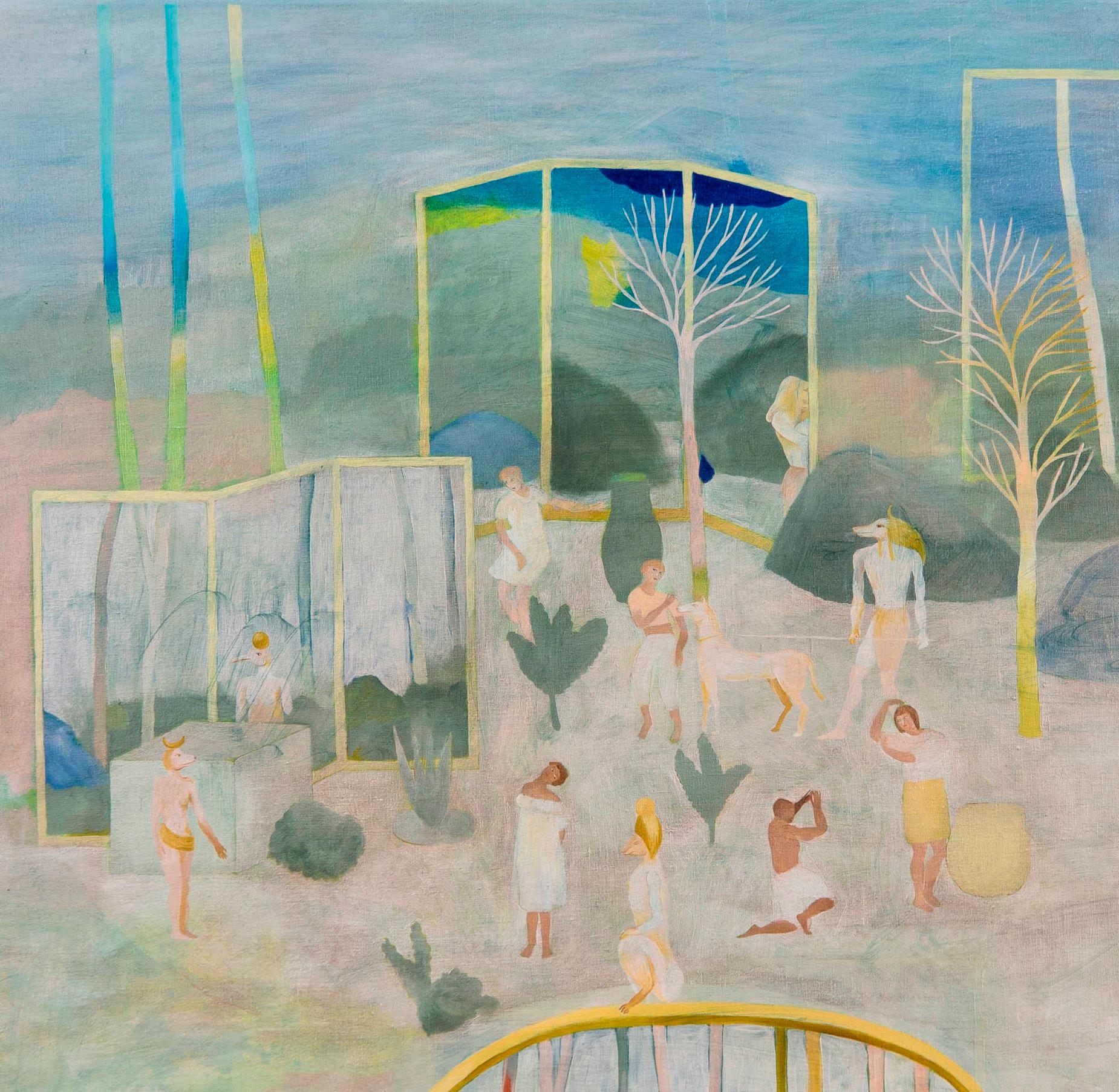Signal distortion #2 Hélène Duclos 21st Century painting landscape cream art For Sale 1