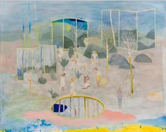Signal distortion #2 Hélène Duclos 21st Century painting landscape cream art