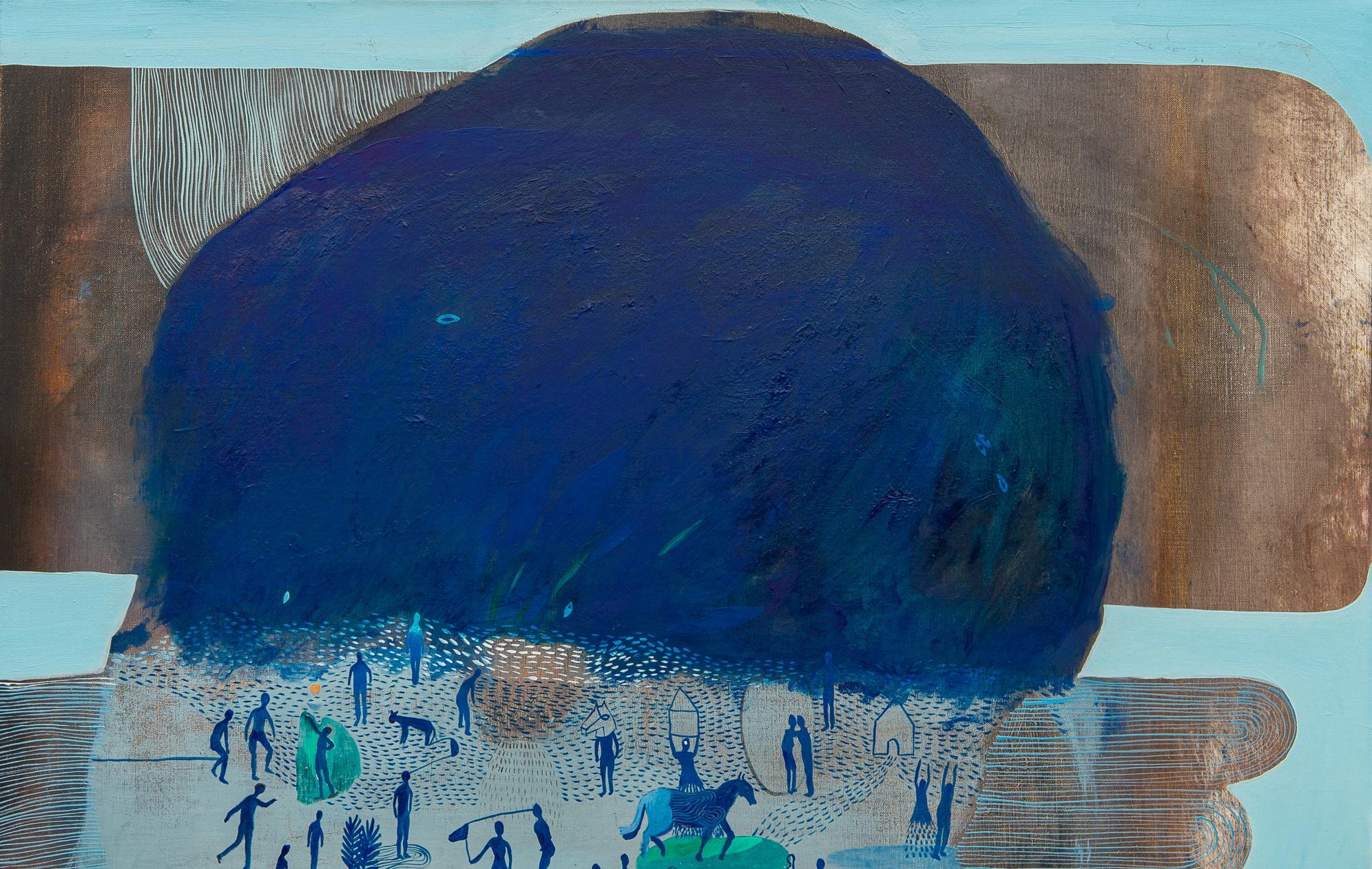 Take some fresh air #2 Hélène Duclos 21st Century painting Contemporary art blue For Sale 1