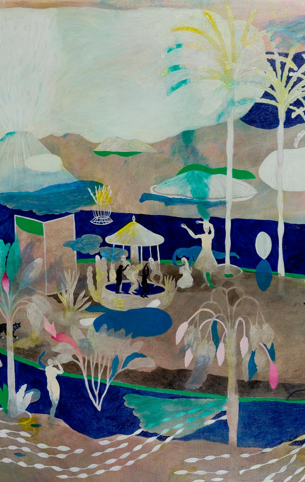The archipelago of milky volcanoes Hélène Duclos 21st Century painting landscape For Sale 2
