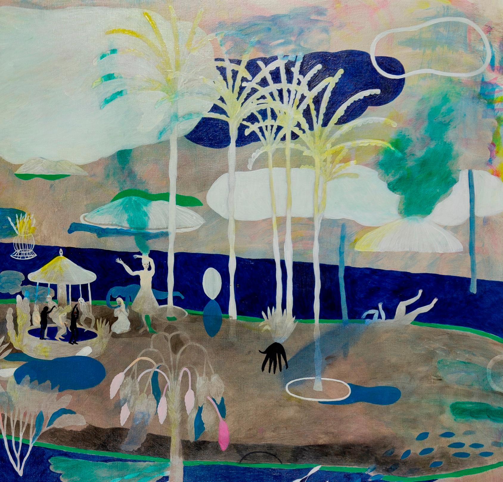 The archipelago of milky volcanoes Hélène Duclos 21st Century painting landscape For Sale 3