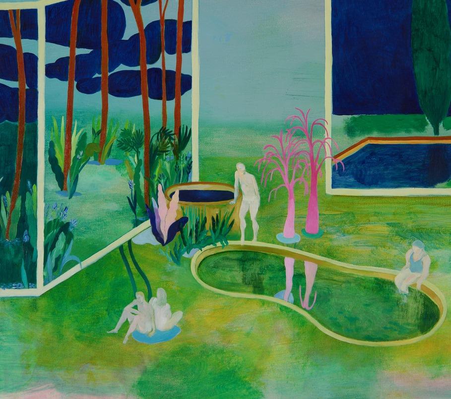 The decision #1 Hélène Duclos Contemporary art painting green landscape nature 1