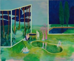 The decision #1 Hélène Duclos Contemporary art painting green landscape nature