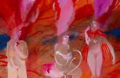 Le feu, le vent Hélène Duclos Art contemporain peinture couleur rouge ciel nu