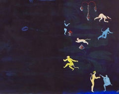 The gift of the nocturnal bird Hélène Duclos Contemporary art painting landscape