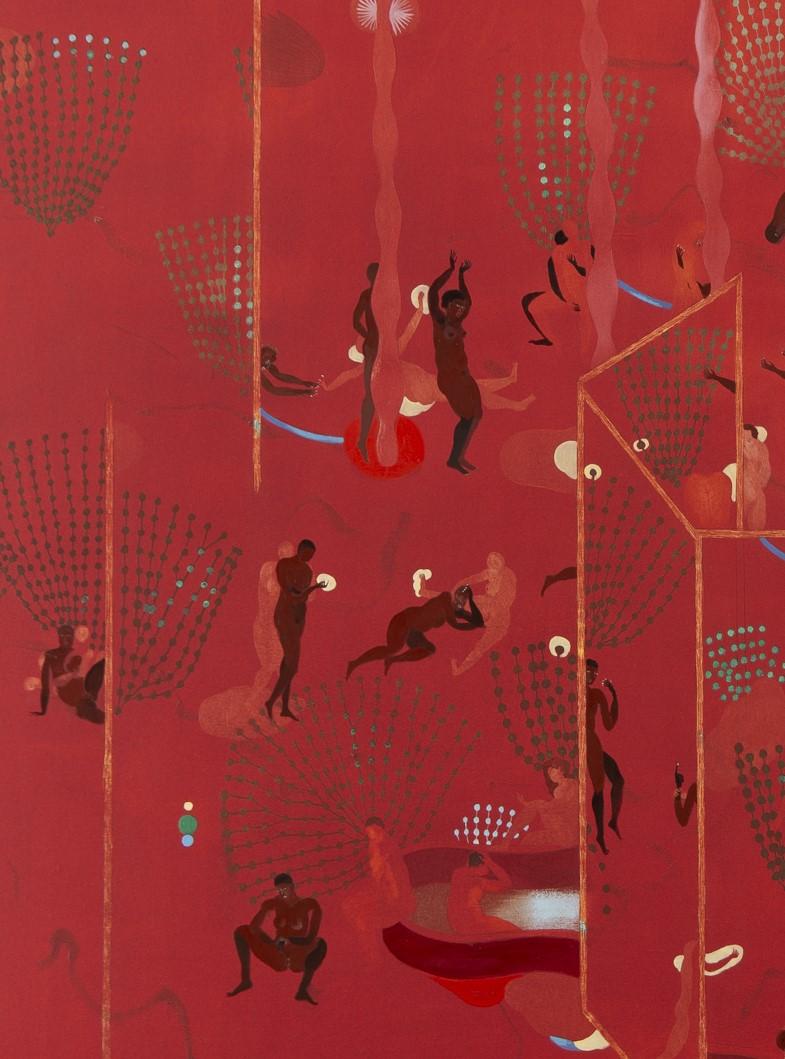 La lune se reflète dans les miroirs #2 Hélène Duclos Peinture d'art contemporain en vente 1