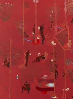 La luna si riflette negli specchi #2 Hélène Duclos Pittura d'arte contemporanea