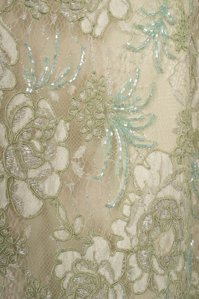 Helene Gainville Floral Pattern Lace Dress For Sale 2