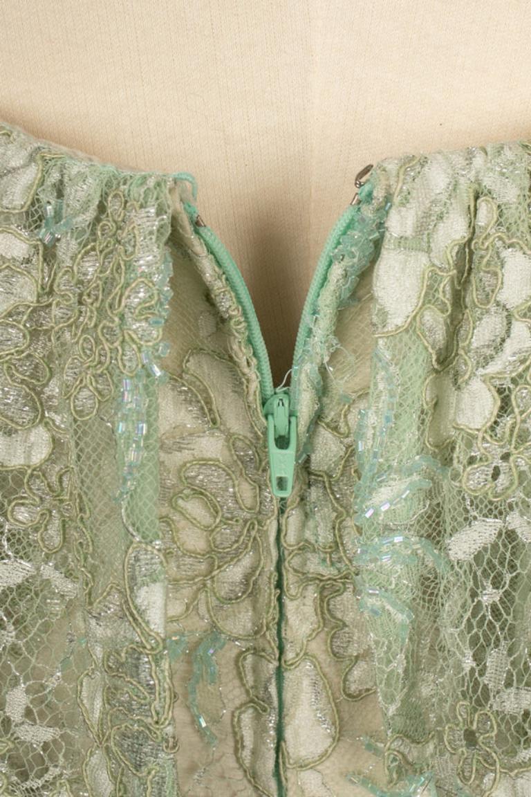 Helene Gainville Floral Pattern Lace Dress For Sale 4