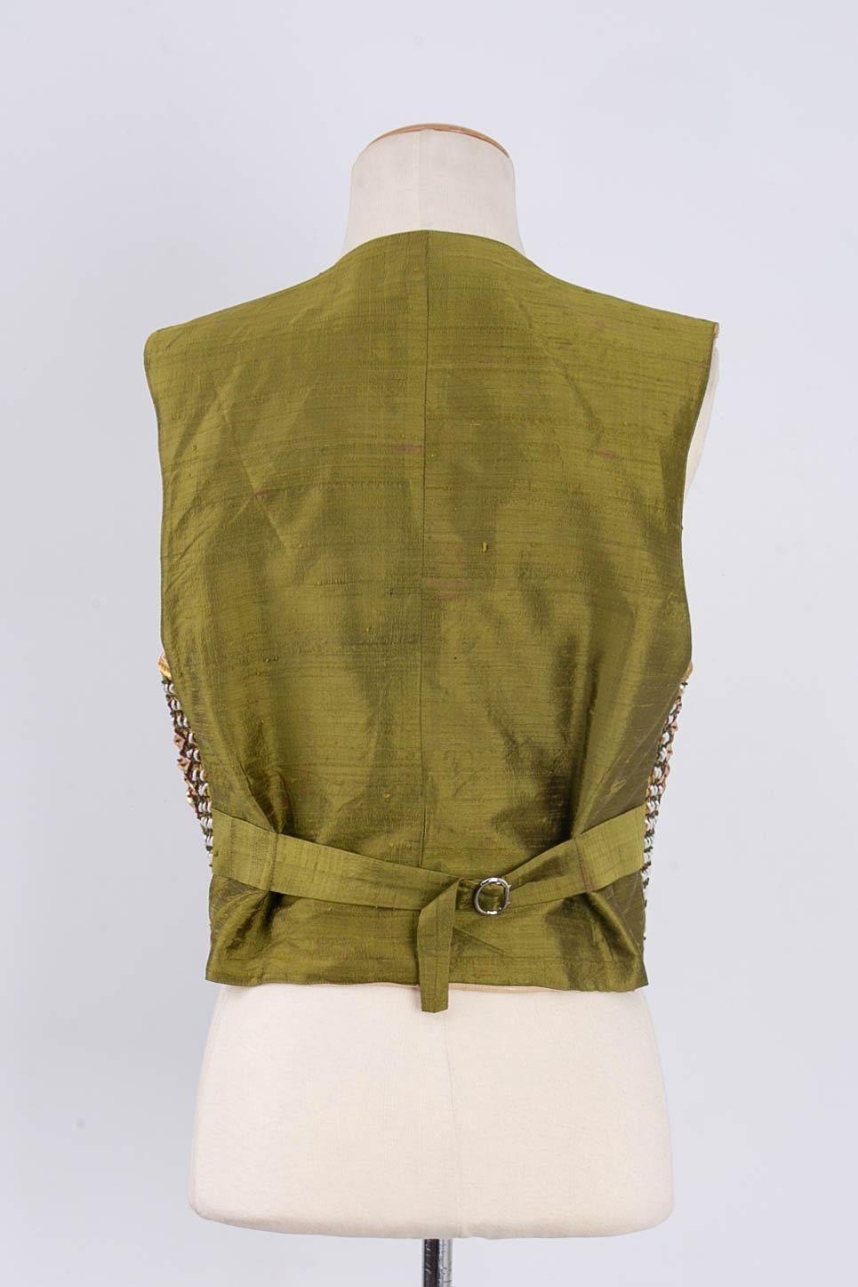 Marrone Gilet in seta grezza Hélène Gainville in vendita