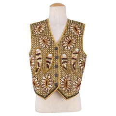 Vintage Hélène Gainville raw silk vest