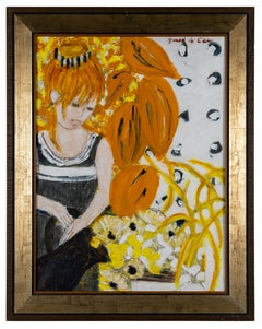 Woman Surrounded by Golden Flowers