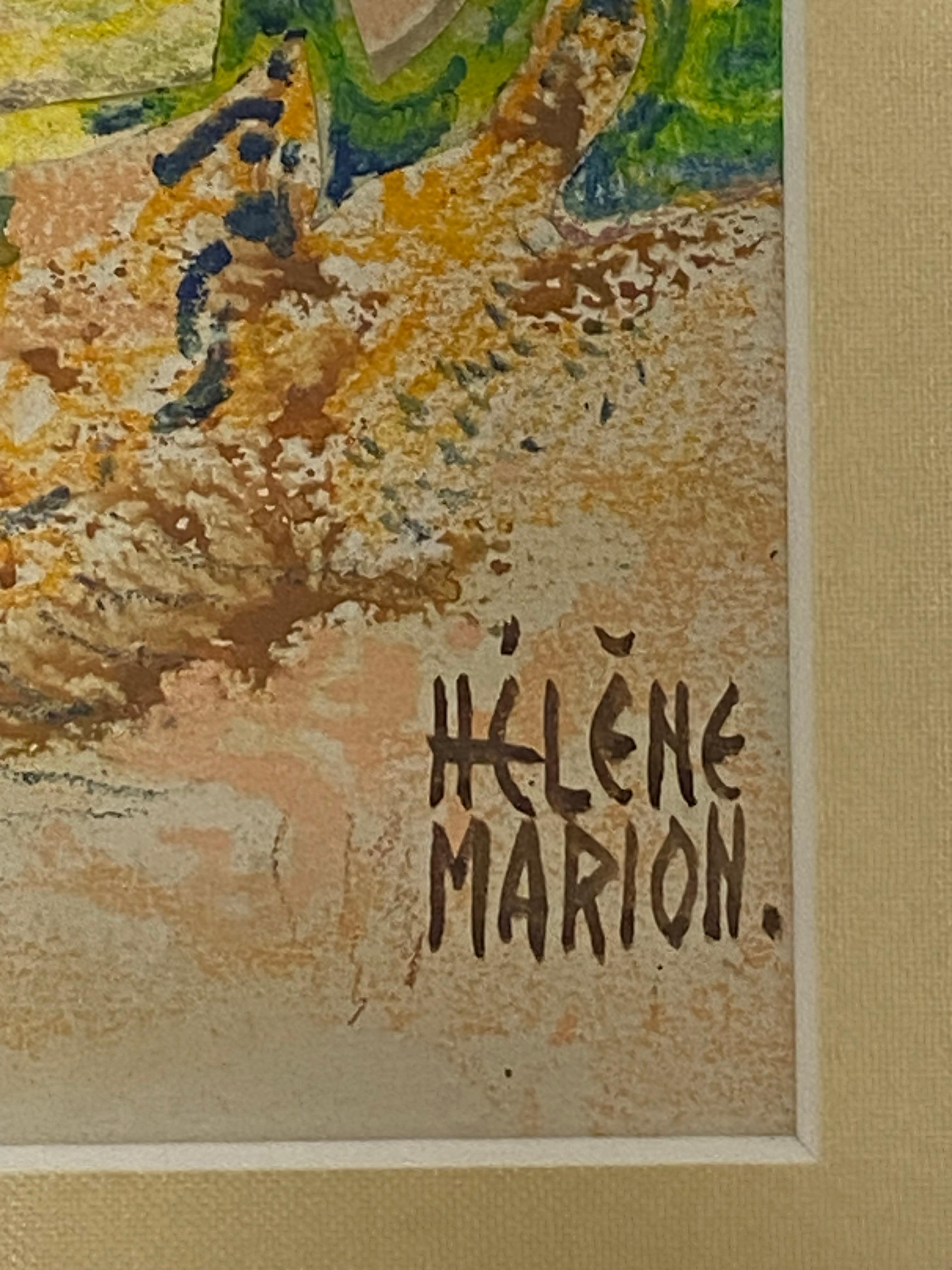 Helene Marion Mid Century Modern Landscape Collage For Sale 4