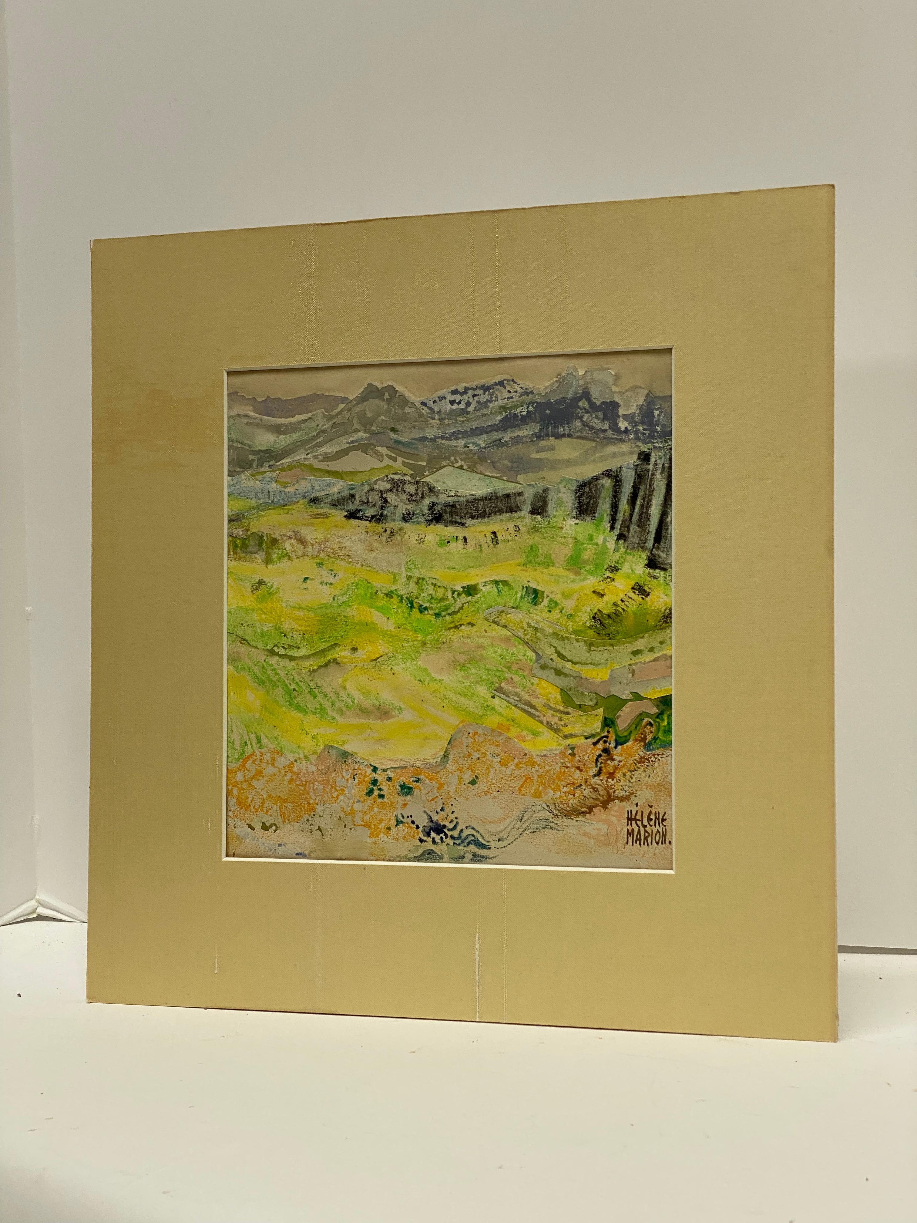 Mid-Century Modern Helene Marion Mid Century Modern Landscape Collage For Sale