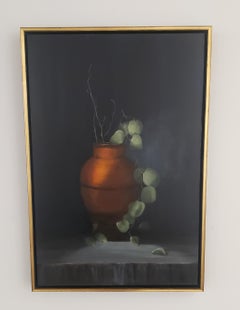 Antique Urn and Eucalyptus, Realism, Oil on Canvas , Texas Artist,