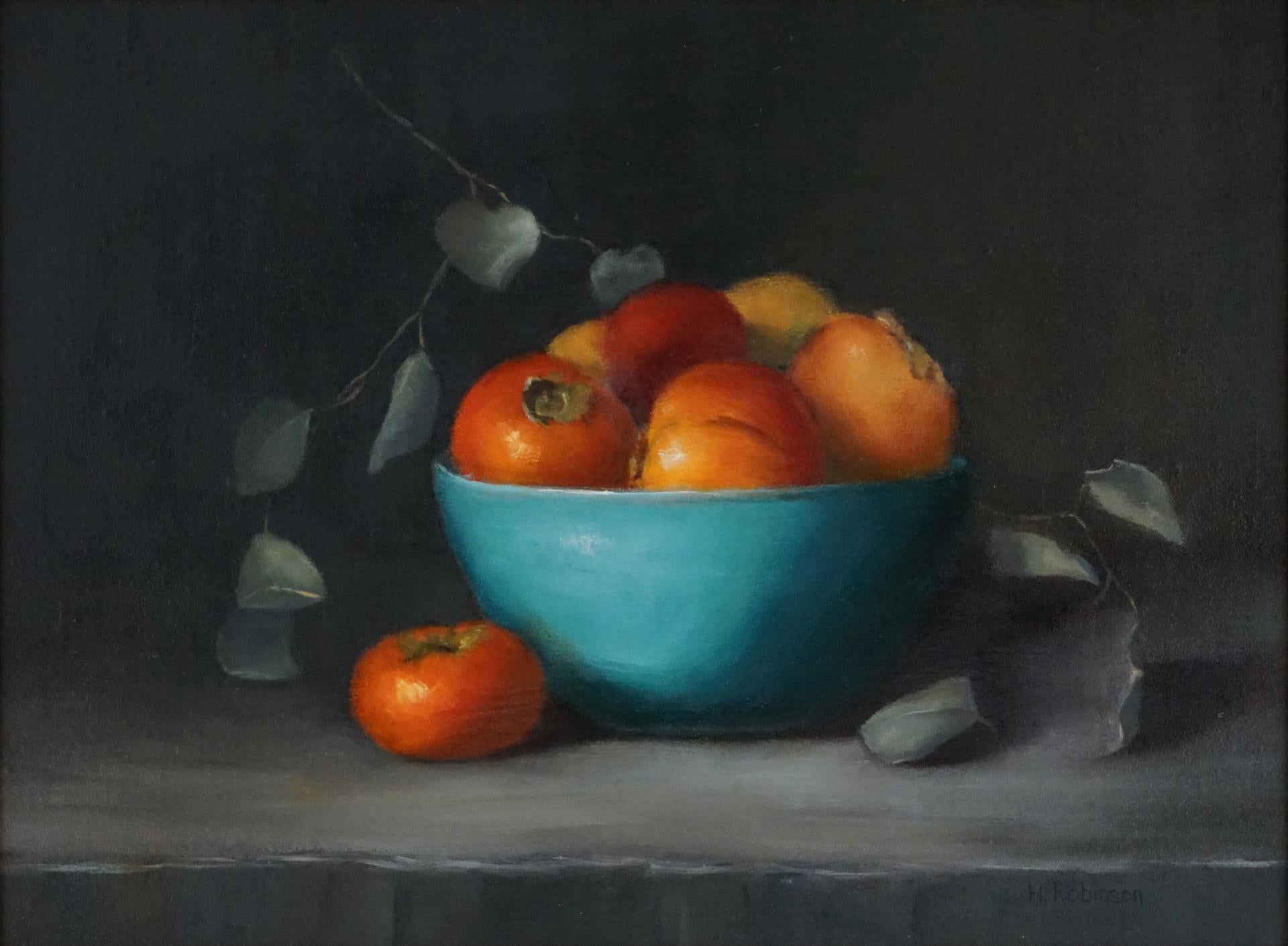 Helene Robinson Still-Life Painting - Turquoise, Style of Realism, Oil , Texas Artist, Women in the Arts