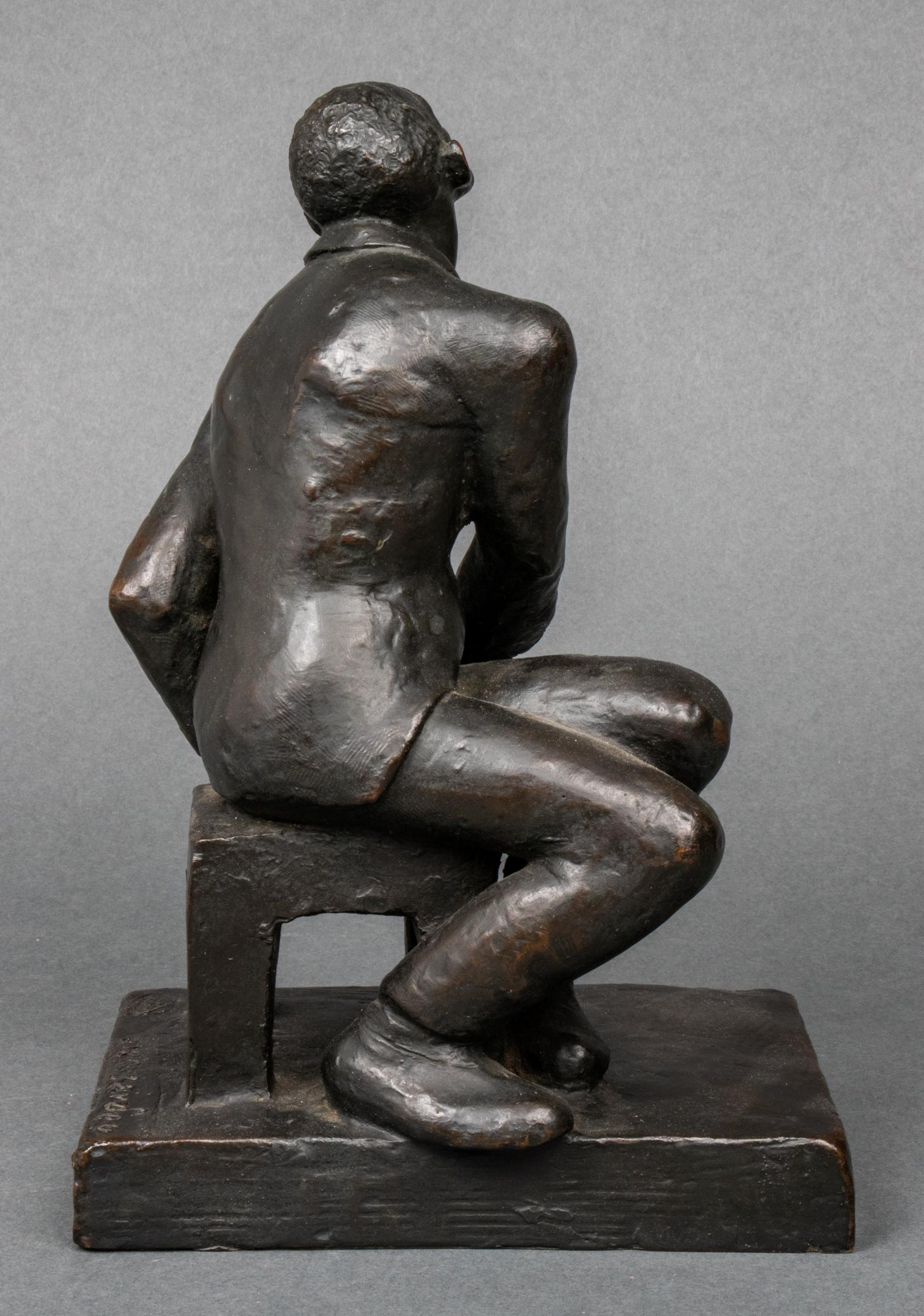 Français Helene Sardeau Sculpture en bronze coulé de la chanteuse de jazz française Art déco en vente
