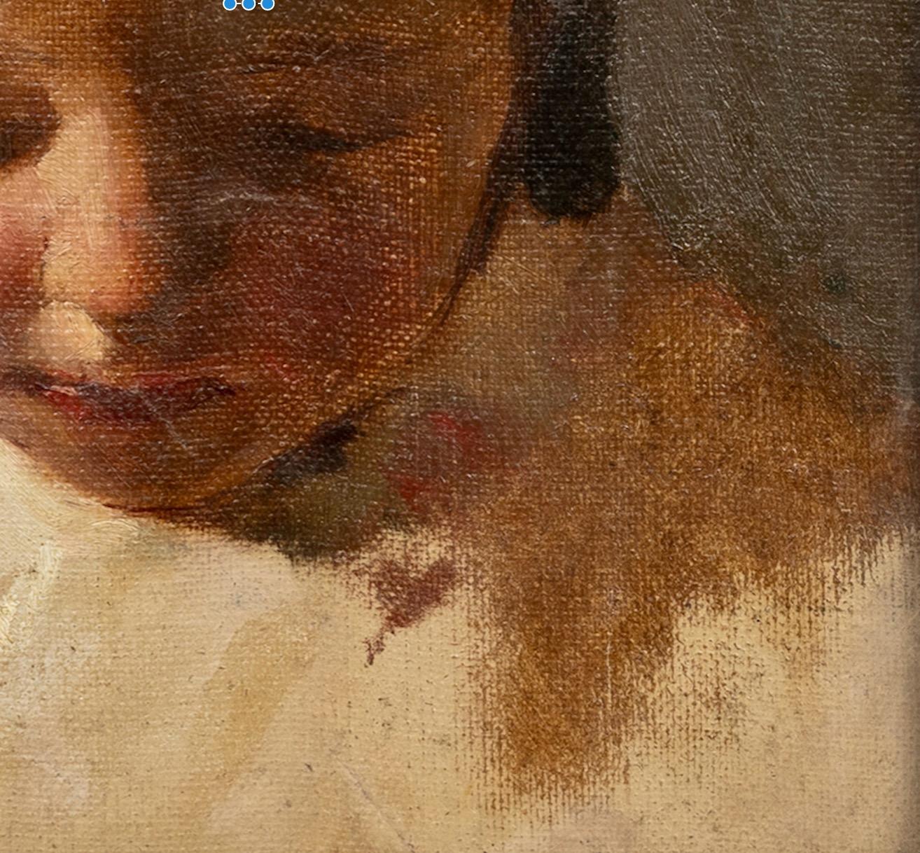 XIXe siècle, Portrait d'une jeune fille - Marron Portrait Painting par Helene Schjerfbeck