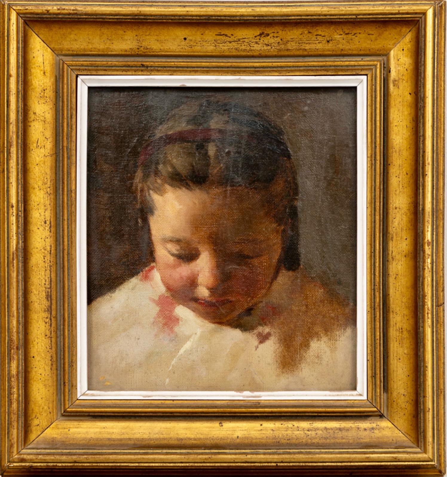 XIXe siècle, Portrait d'une jeune fille - Painting de Helene Schjerfbeck