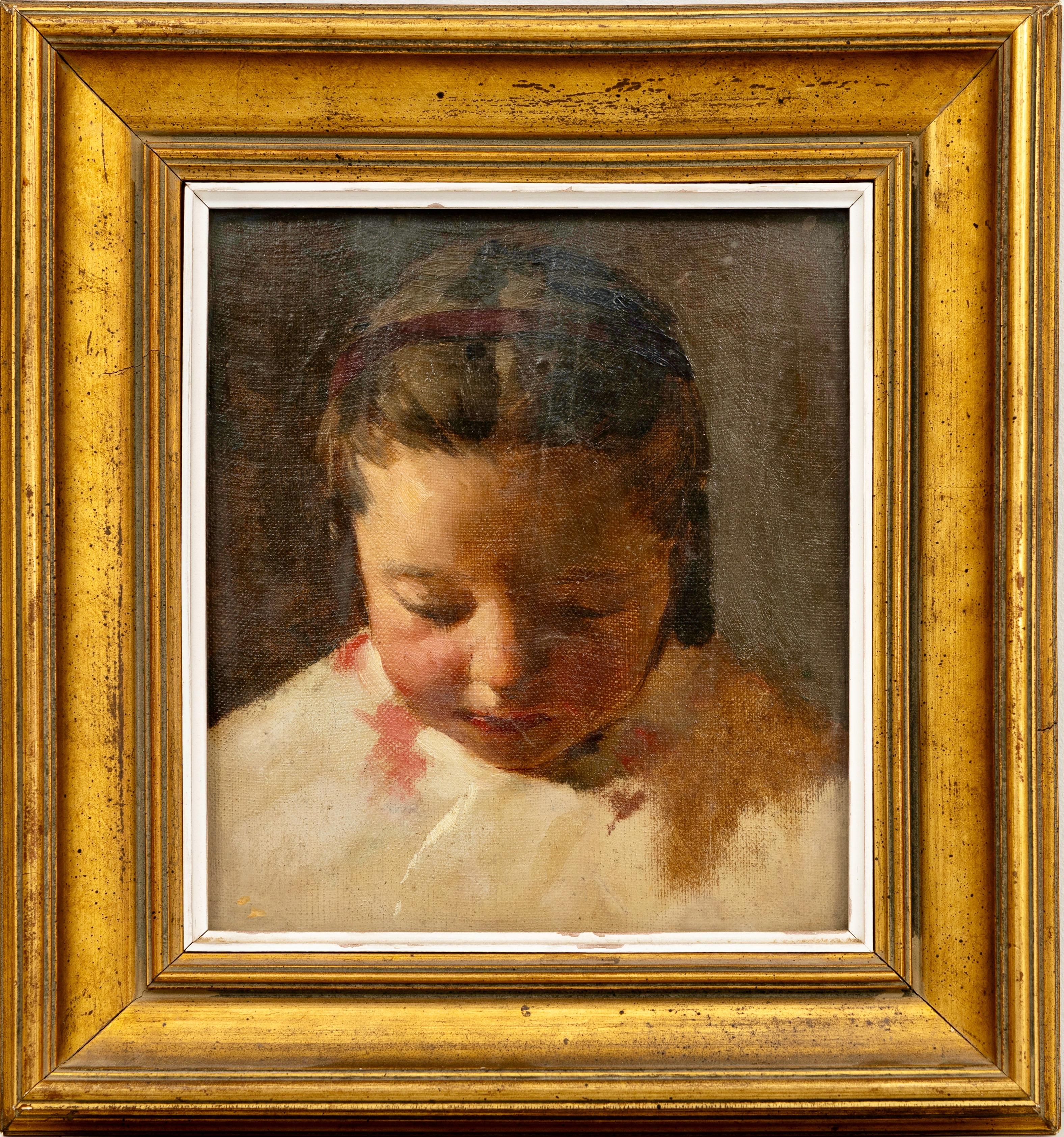 Portrait Painting Helene Schjerfbeck - XIXe siècle, Portrait d'une jeune fille