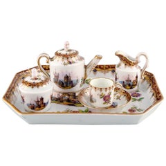 Helene Wolfsohn Dresden, Tête-à-Tête Tea Set in Hand Painted Porcelain