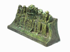 HÉLÈNE ZELEZNY-SCHOLTZ (1882-1974). A bronze sculpture “Reading of the newspaper