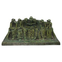 Antique HÉLÈNE ZELEZNY-SCHOLTZ (1882-1974). A bronze sculpture “Reading of the newspaper