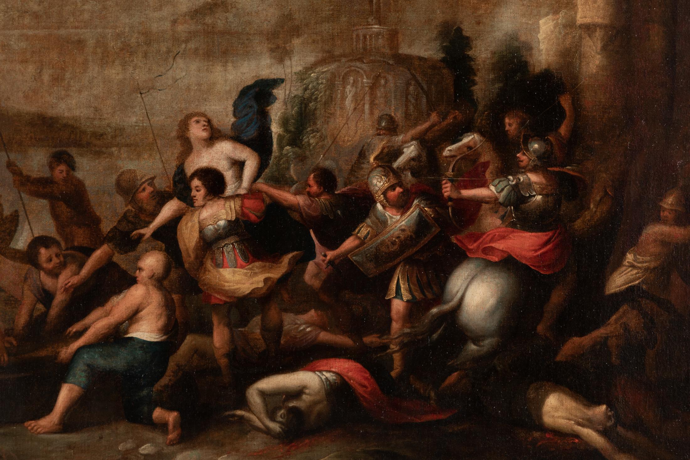 Helen's Kidnapping

Attributed to Frans Francken the Younger, (1581-1642).
Illegible 