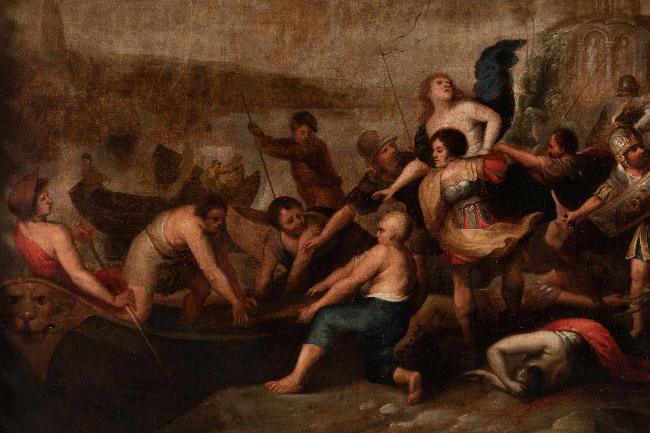 Baroque Helen's Kidnapping, Attributed to Frans Francken the Younger, 17th Century For Sale
