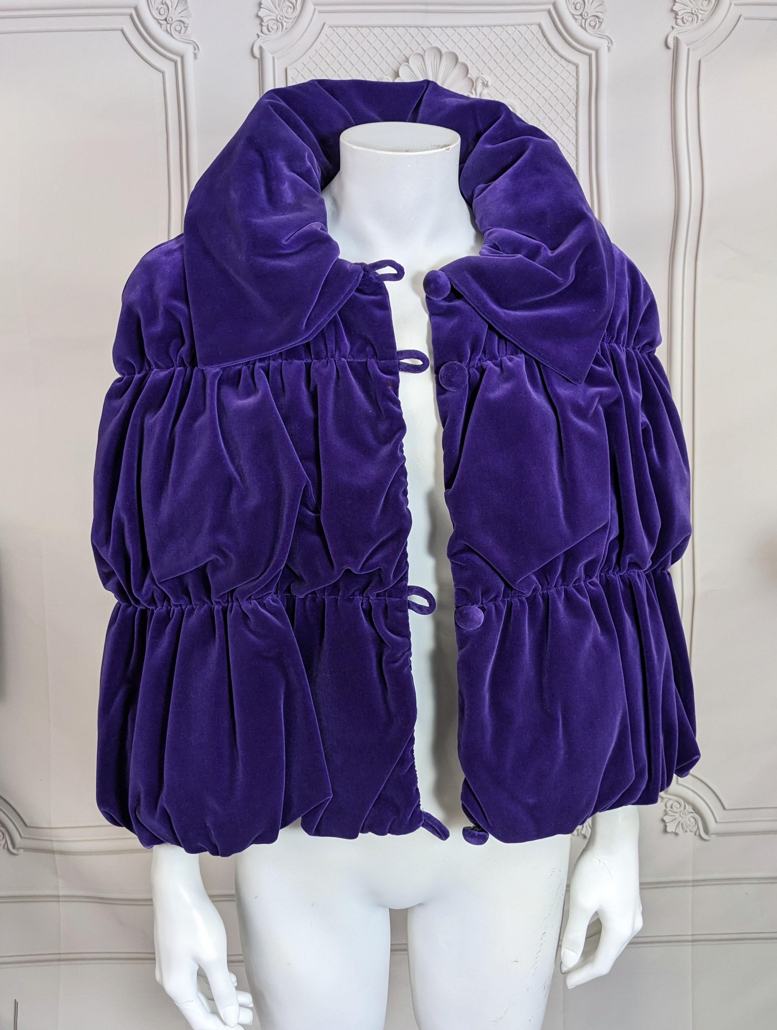 Purple Helga Howie Victorian Velvet Tiered Puffed Cape For Sale