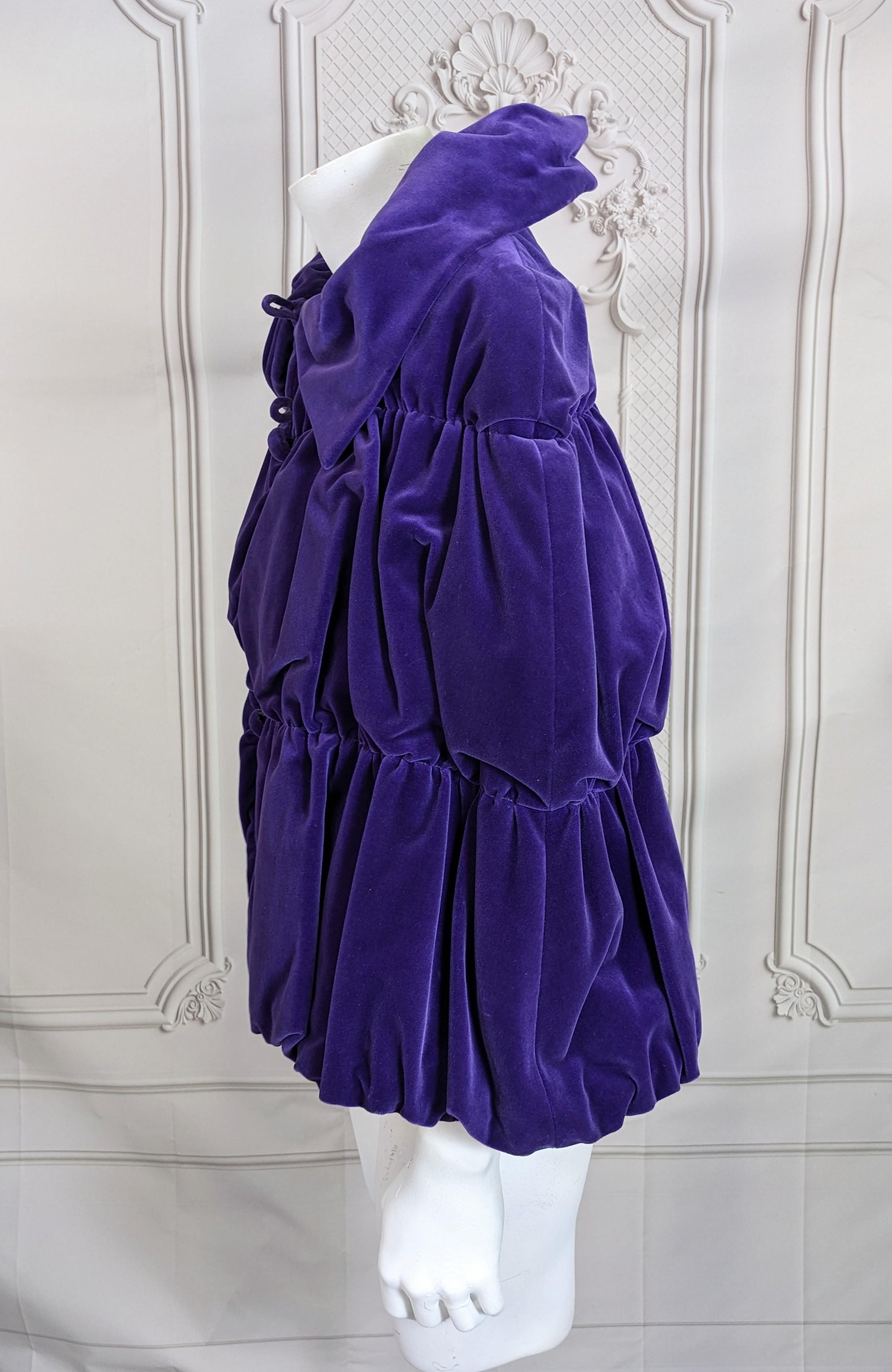 Helga Howie Victorian Velvet Tiered Puffed Cape In Good Condition For Sale In New York, NY