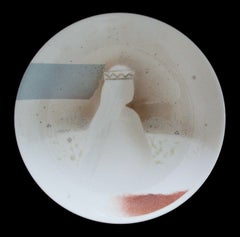 Helga Melnbarde, "Prinzessin", handbemalter Keramikteller, Lettland, um 1990
