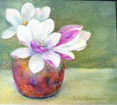 Magnolia Blossoms, oil on canvas 