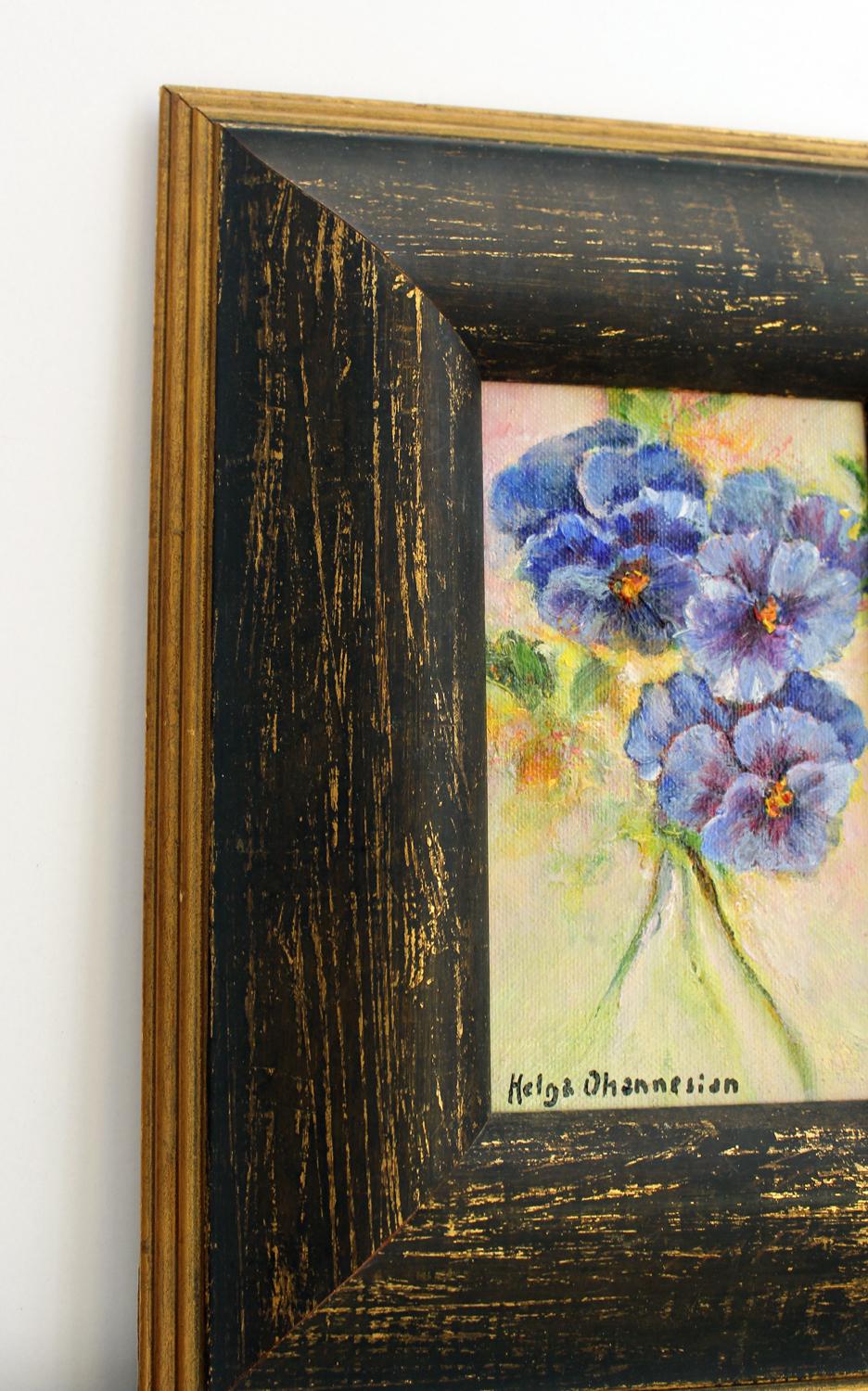 Violets, true blue - Painting by Helga Ohannesian