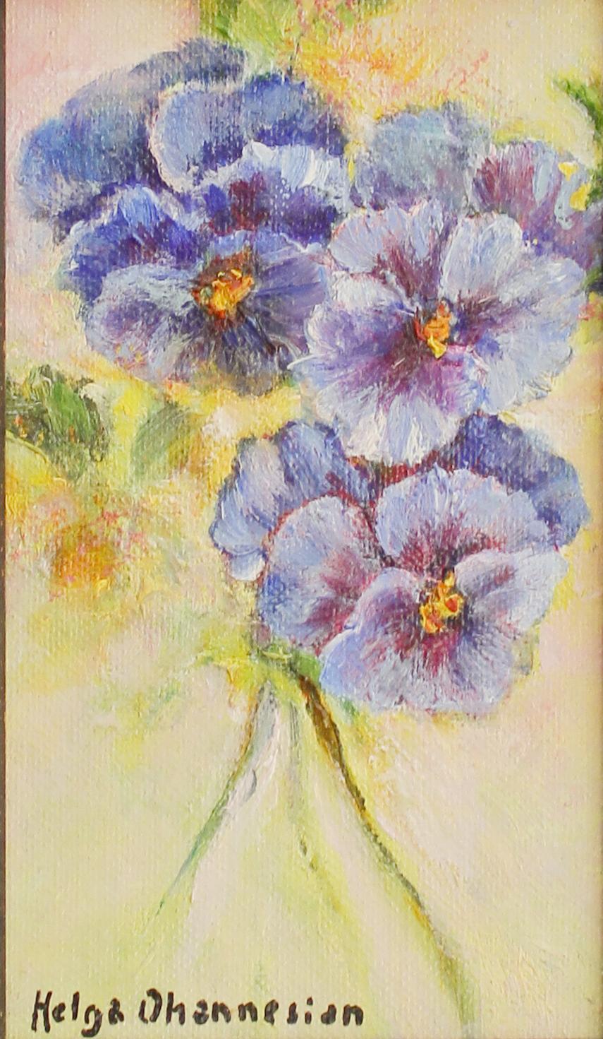 Helga Ohannesian Still-Life Painting - Violets, true blue