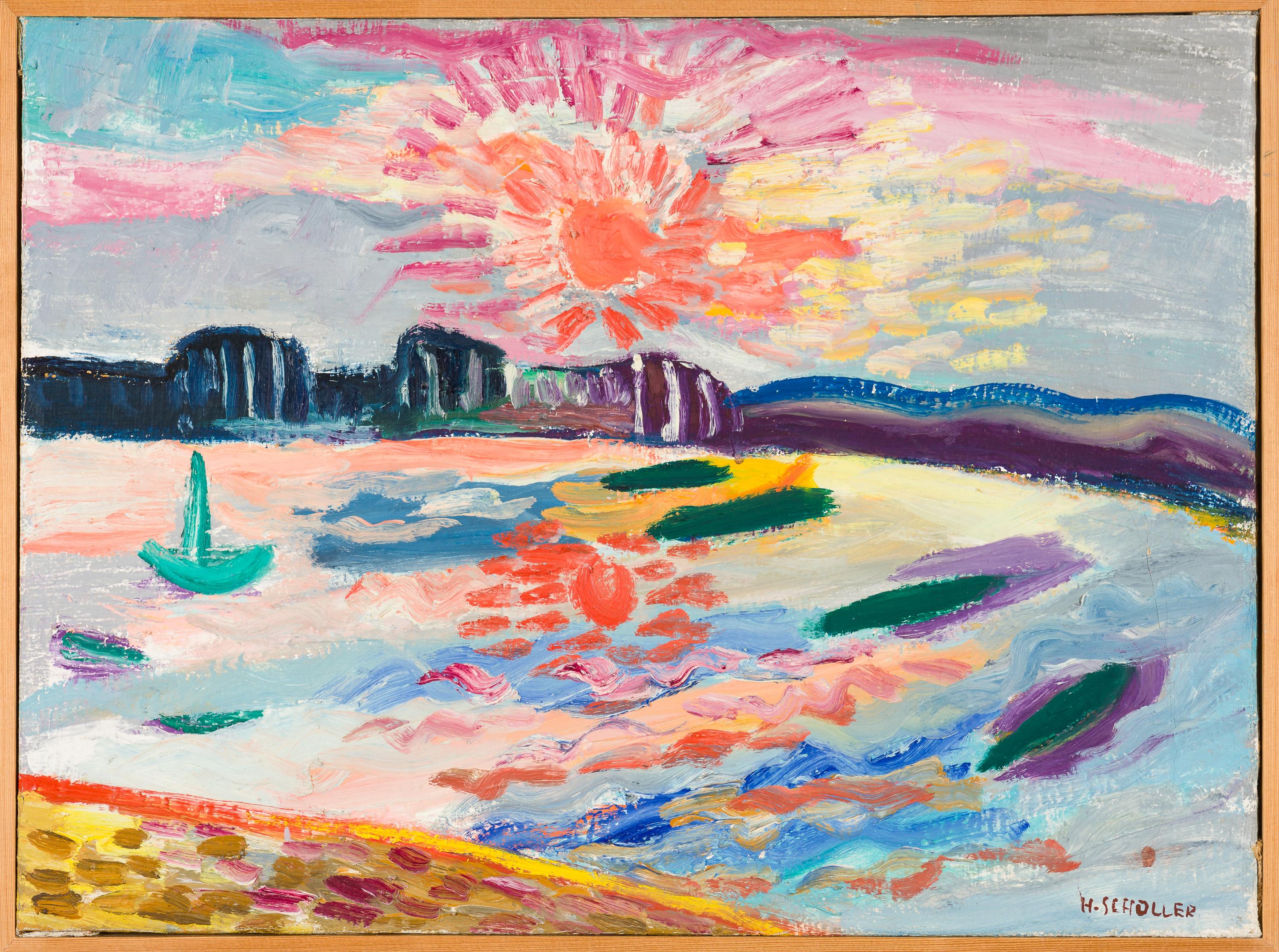 Helga Scholler Landscape Painting – Gabicce Mare