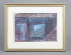 Helge Christiansen, Danish painter. Abstract composition. Watercolour on paper.