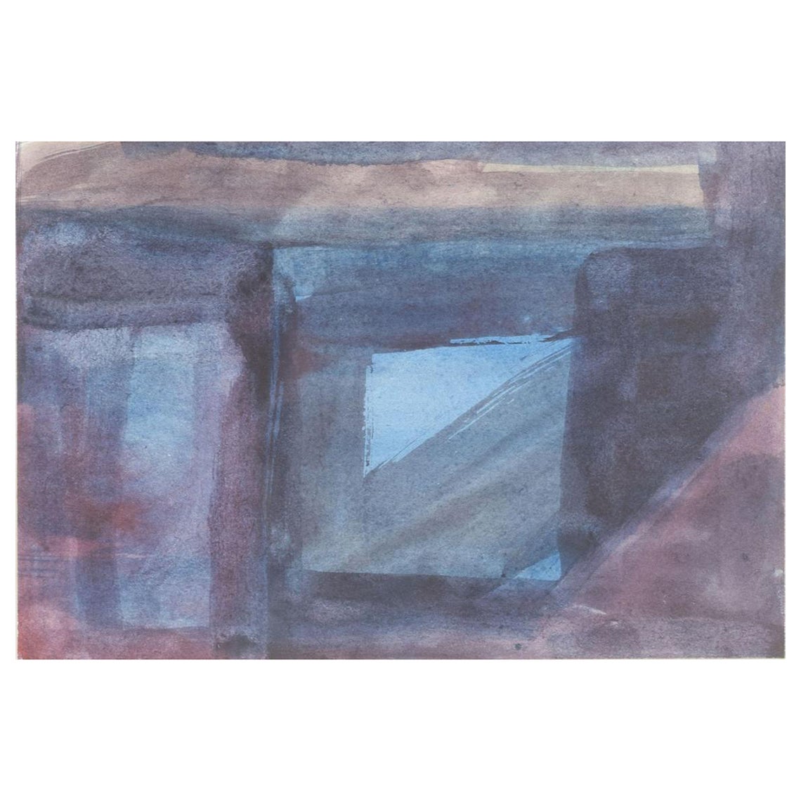 Helge Christiansen, Danish painter. Abstract composition. Watercolour on paper.