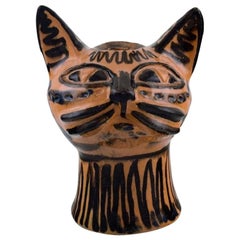 Vintage Helge Christoffersen, Denmark, Unique Figure of Cat Head