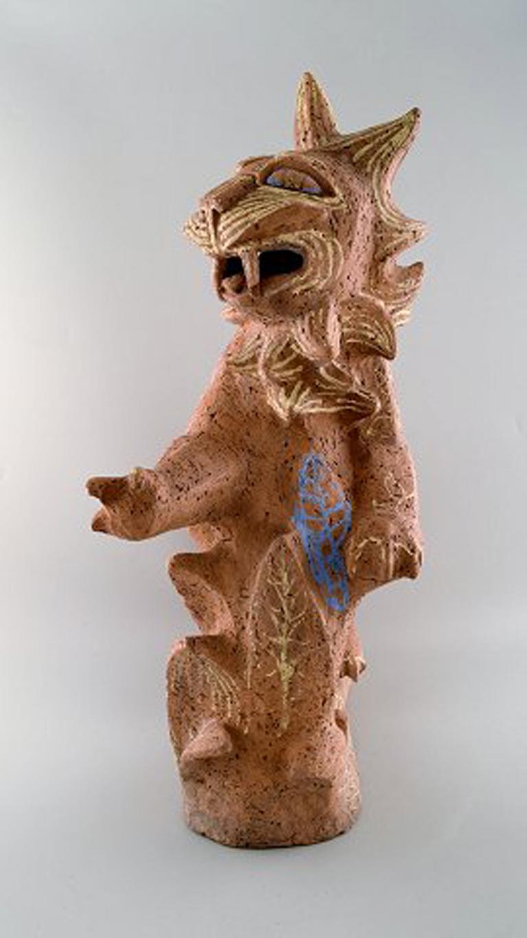 Helge Christoffersen Colossal Einzigartige Figur einer Katze. Hochwertige Skulptur (Dänisch) im Angebot