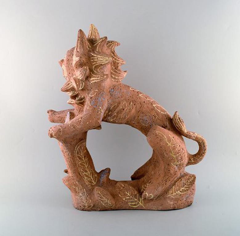 XX secolo Helge Christoffersen, figura unica e colossale di gatto. Scultura di alta qualità in vendita