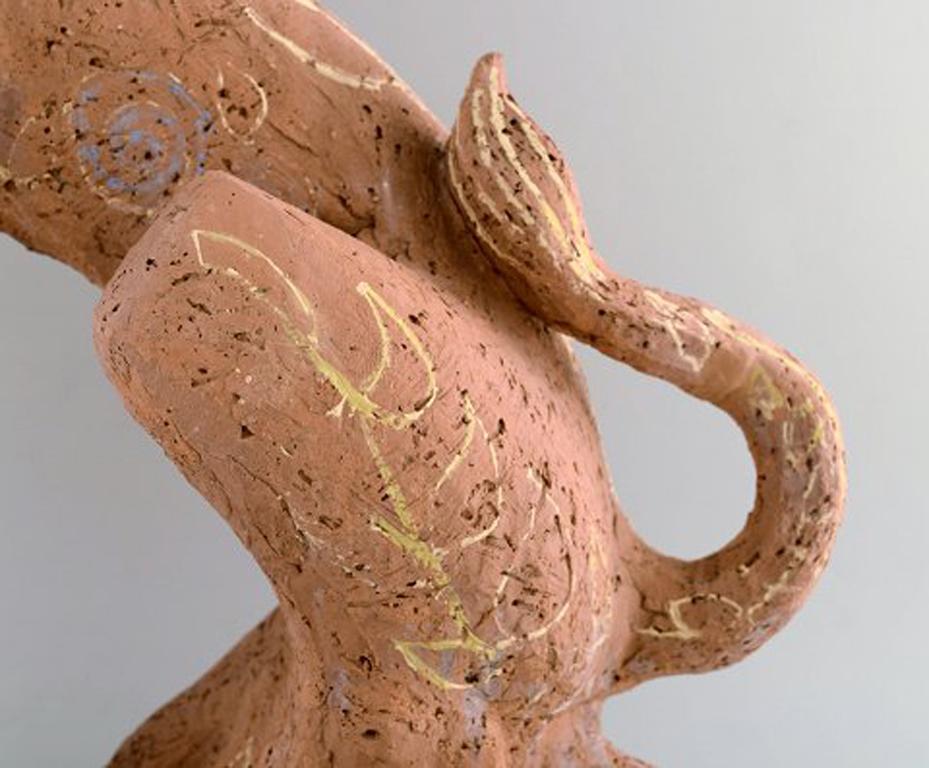 Helge Christoffersen Colossal Einzigartige Figur einer Katze. Hochwertige Skulptur im Angebot 1